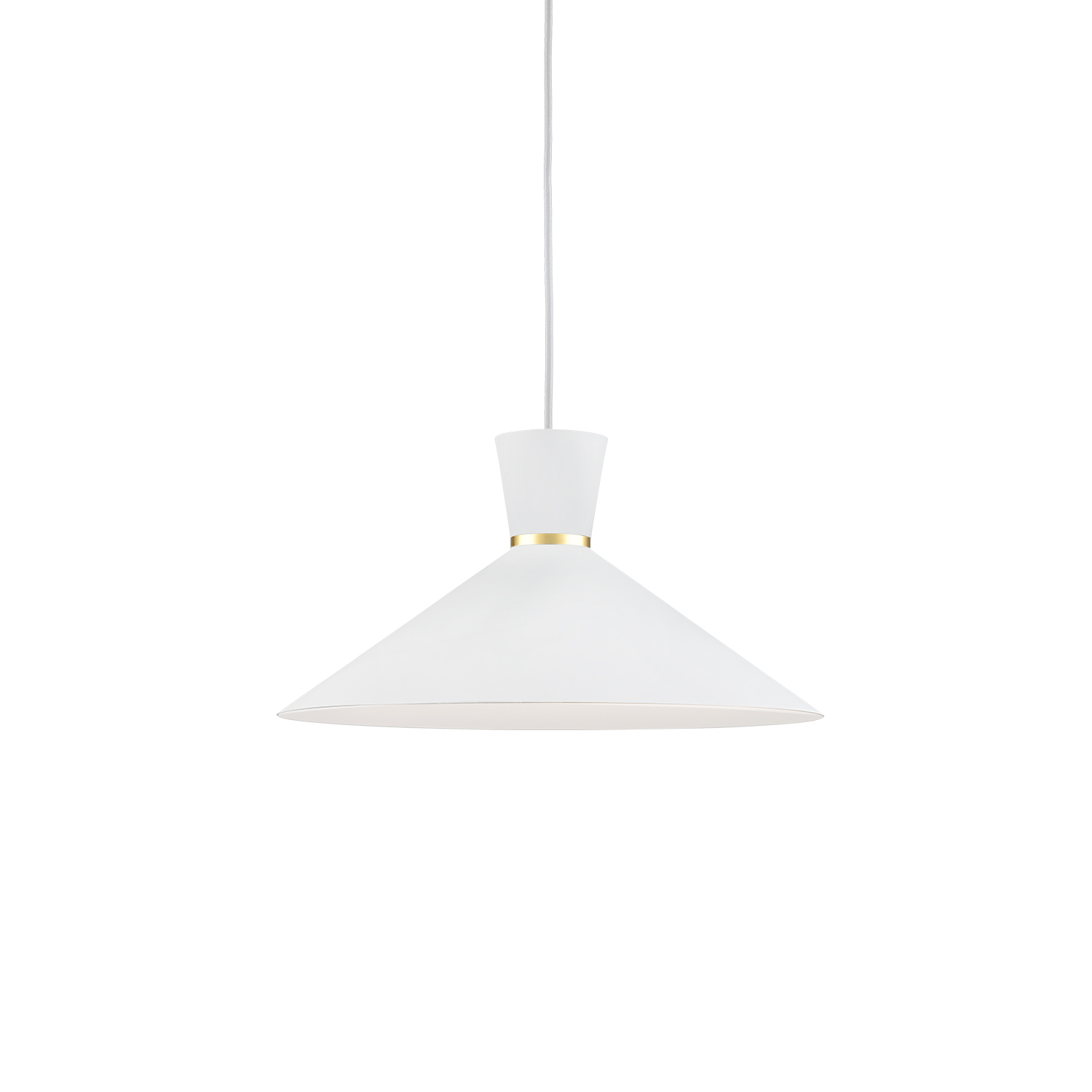 Vanderbilt 16-in White With Gold Detail 1 Light Pendant