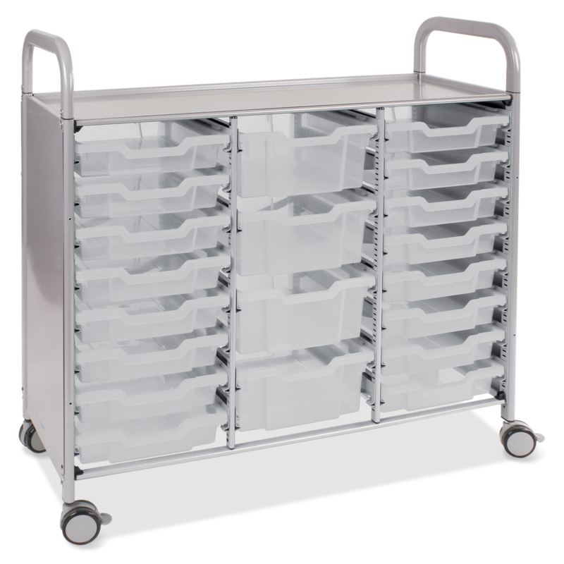 Callero Plus Shield Treble Trolley 16 Shallow & 4 Deep Antimicrobial Trays