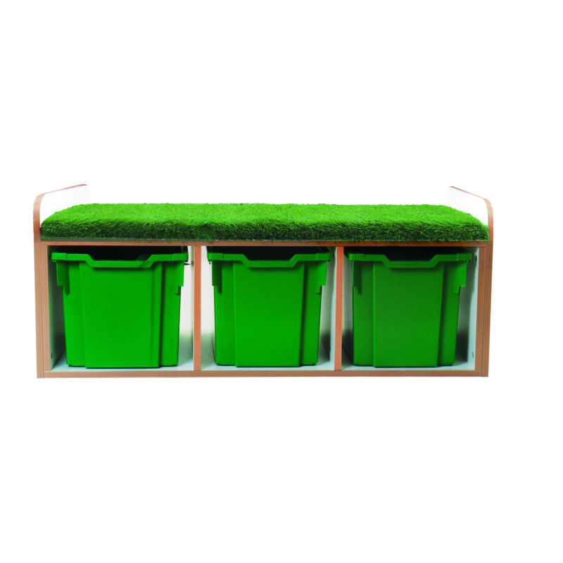 GLR Grassy Bench Storage with Jumbo Trays