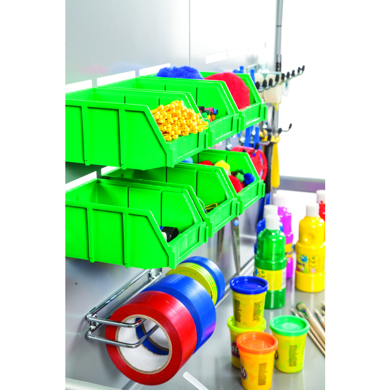 Callero MakerSpace Accessory Pack 5 Single 5 Double Hooks 12 Grass Green Mini Bins