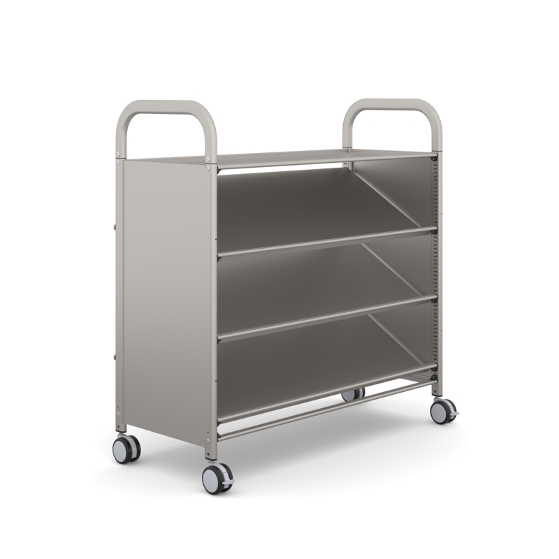 Callero Plus Tilted Shelf Silver Trolley