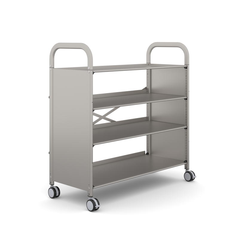 Callero Flat Shelf Silver Cart