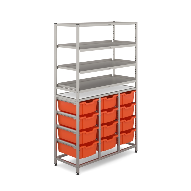 Dynamis Tall Treble Frame 3 Shelves & 12 Deep Trays