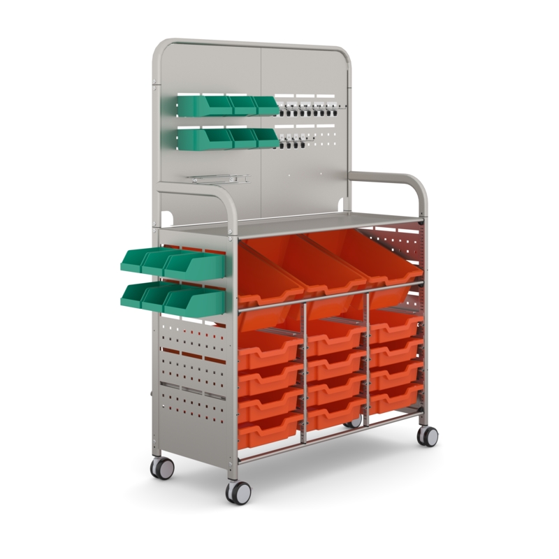 Callero MakerSpace Cart 3 Deep & 12 Shallow Trays