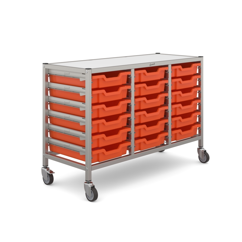 Dynamis Low Treble Trolley 18 Shallow Trays