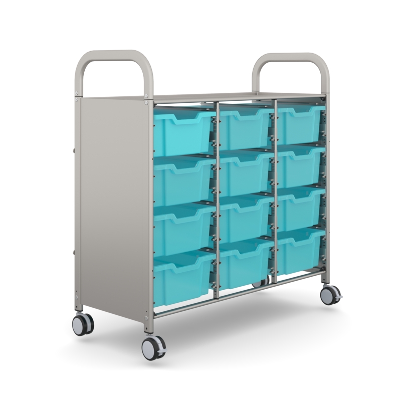 Callero Shield Triple Silver Cart 12 Deep Antimicrobial Kiwi Jelly Trays