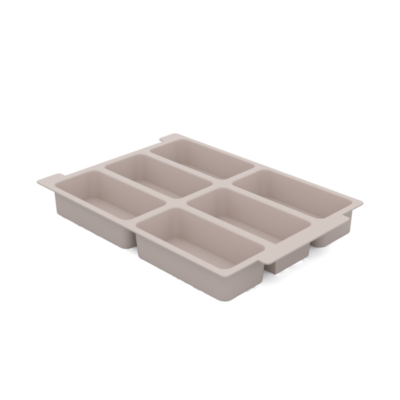 Standard Shallow Dove Gray Molded Insert 6 Sections Pack of 6