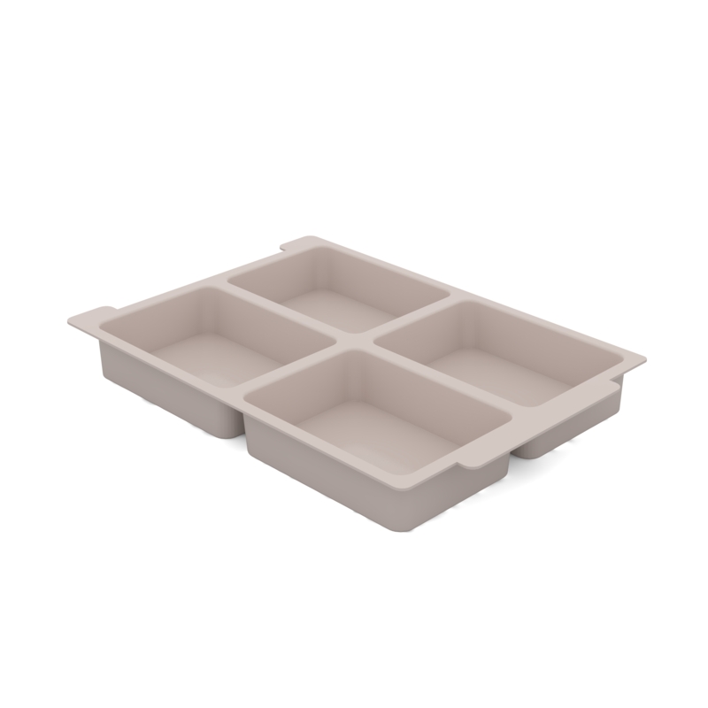Standard Shallow Dove Gray Molded Insert 4 Sections Pack of 6