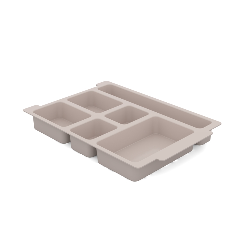 Standard Shallow Dove Gray Molded Insert 6 Office Sections Pack of 6