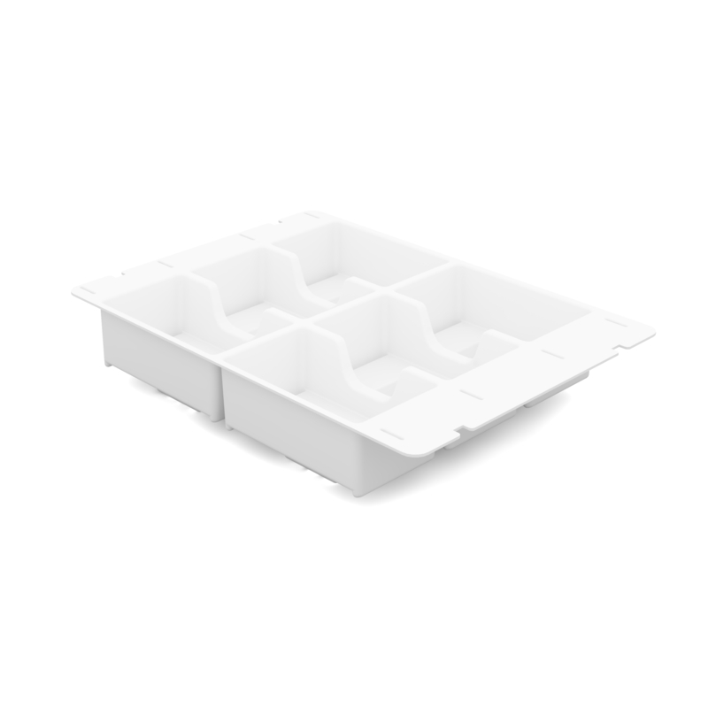 Standard Shallow White Moulded Insert 6 Marker Pen Sections