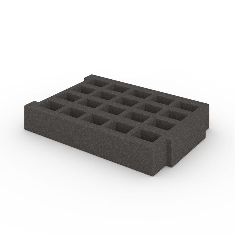 Standard Extra Deep 60mm Foam Insert 20 Glasses 50 x 40mm