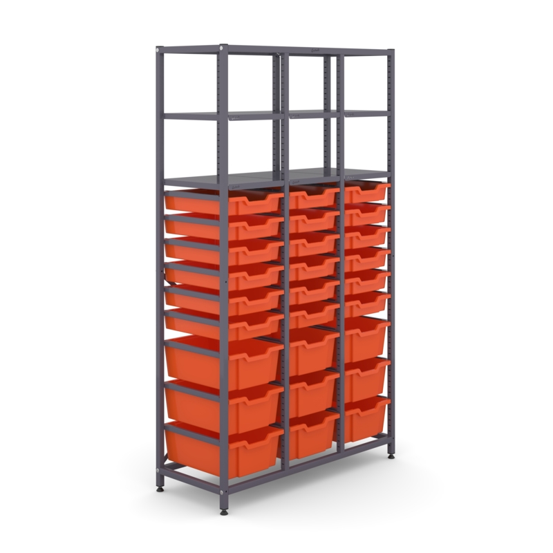 Science Tall Treble Frame 6 Shelves 9 Deep & 18 Shallow Trays