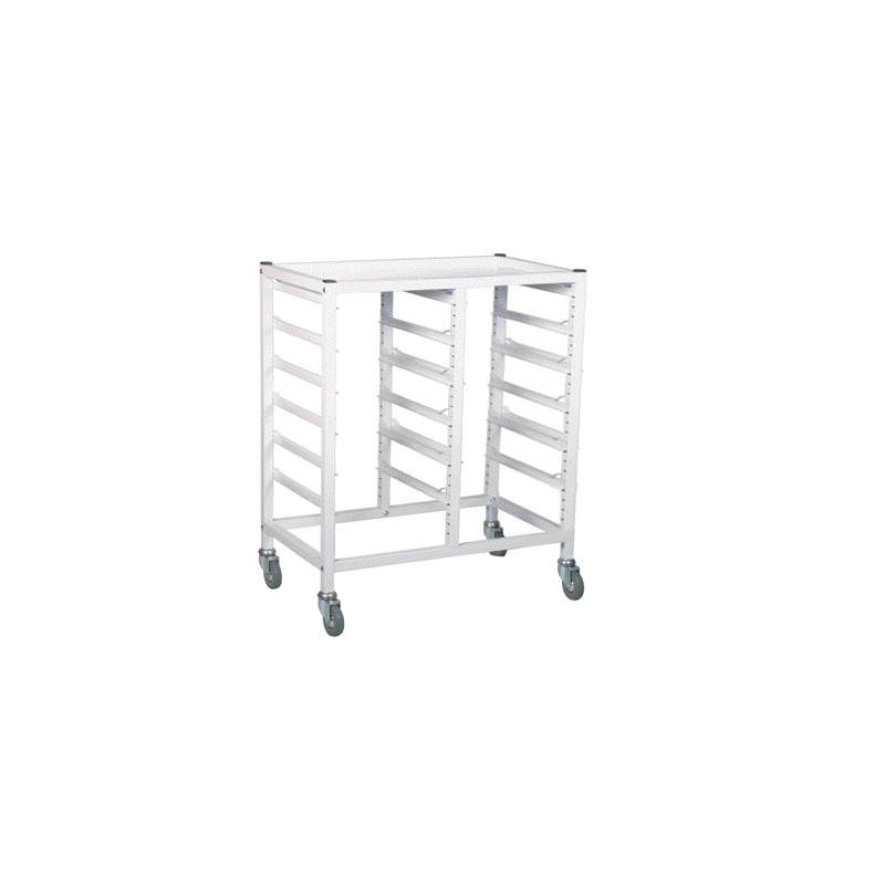 Medical Compact Low Double Fixed Runner White Trolley (Assembled)