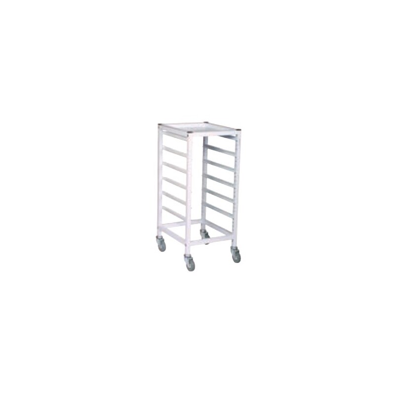 Medical Compact Low Single Fixed Runner White Trolley (Assembled)