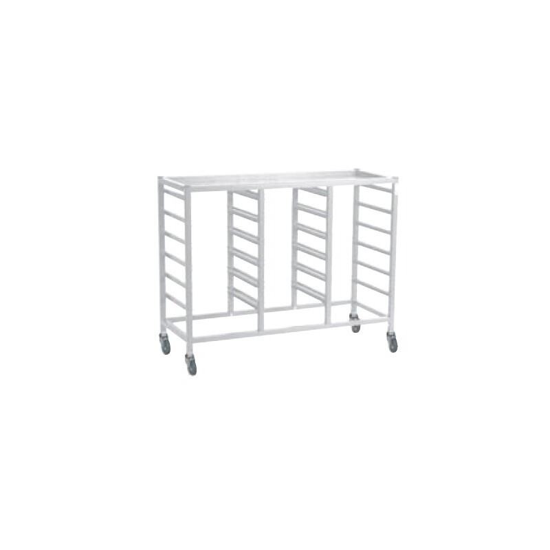 Medical Compact Low Treble Fixed Runner White Trolley (Assembled)