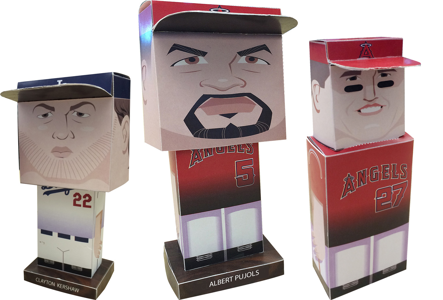 Create your own Angels and Dodgers cutout desktop dolls and bobbleheads