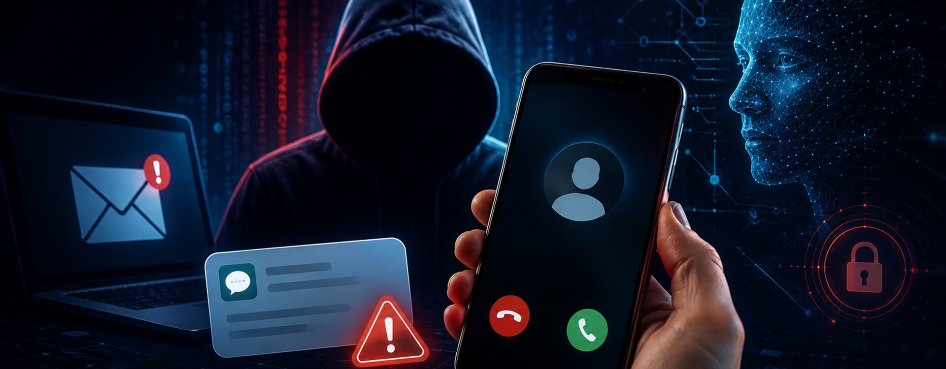 Portada de Noticia Mensajes falsos, llamadas sospechosas e IA: las nuevas trampas del fraude digital que crecen en el Perú