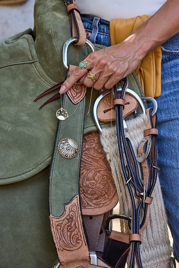 Nikki Reed Bayou Collection saddle featuring jewelry-inspired concho details