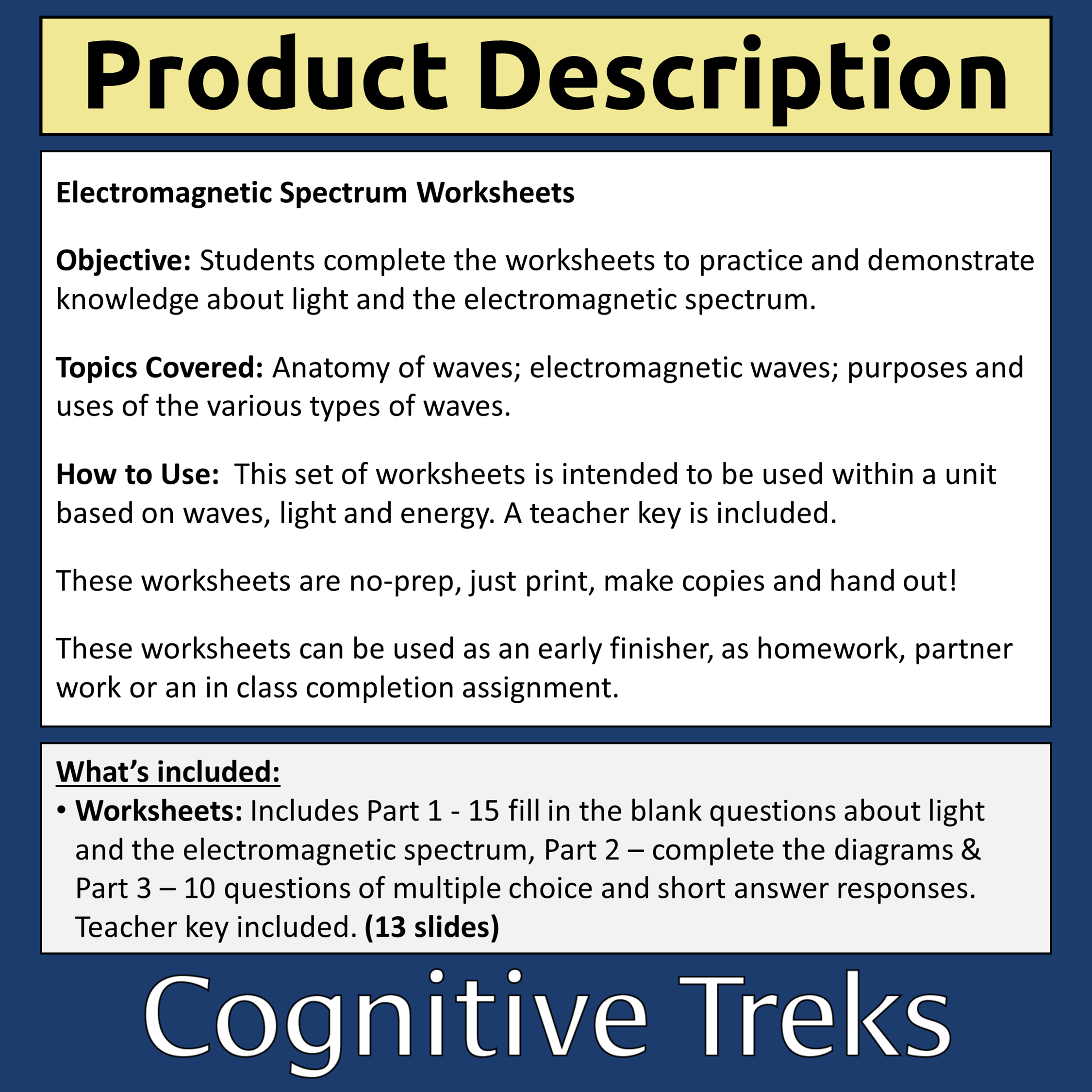 Blank Electromagnetic Spectrum Worksheets