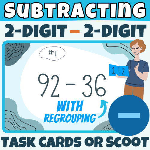 Subtracting Two-Digit Numbers With Regrouping and Composing SCOOT or TASK CARDS K-5 Teachers and Students Math Classroom's featured image