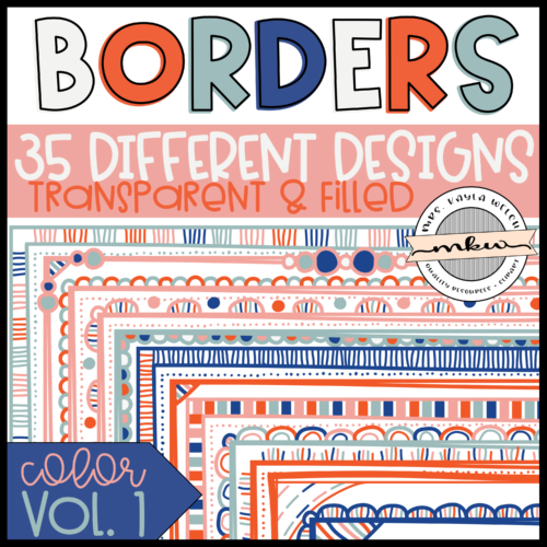 Color Page Borders Vol. 1 - Doodle Paper Edge Borders - Classful