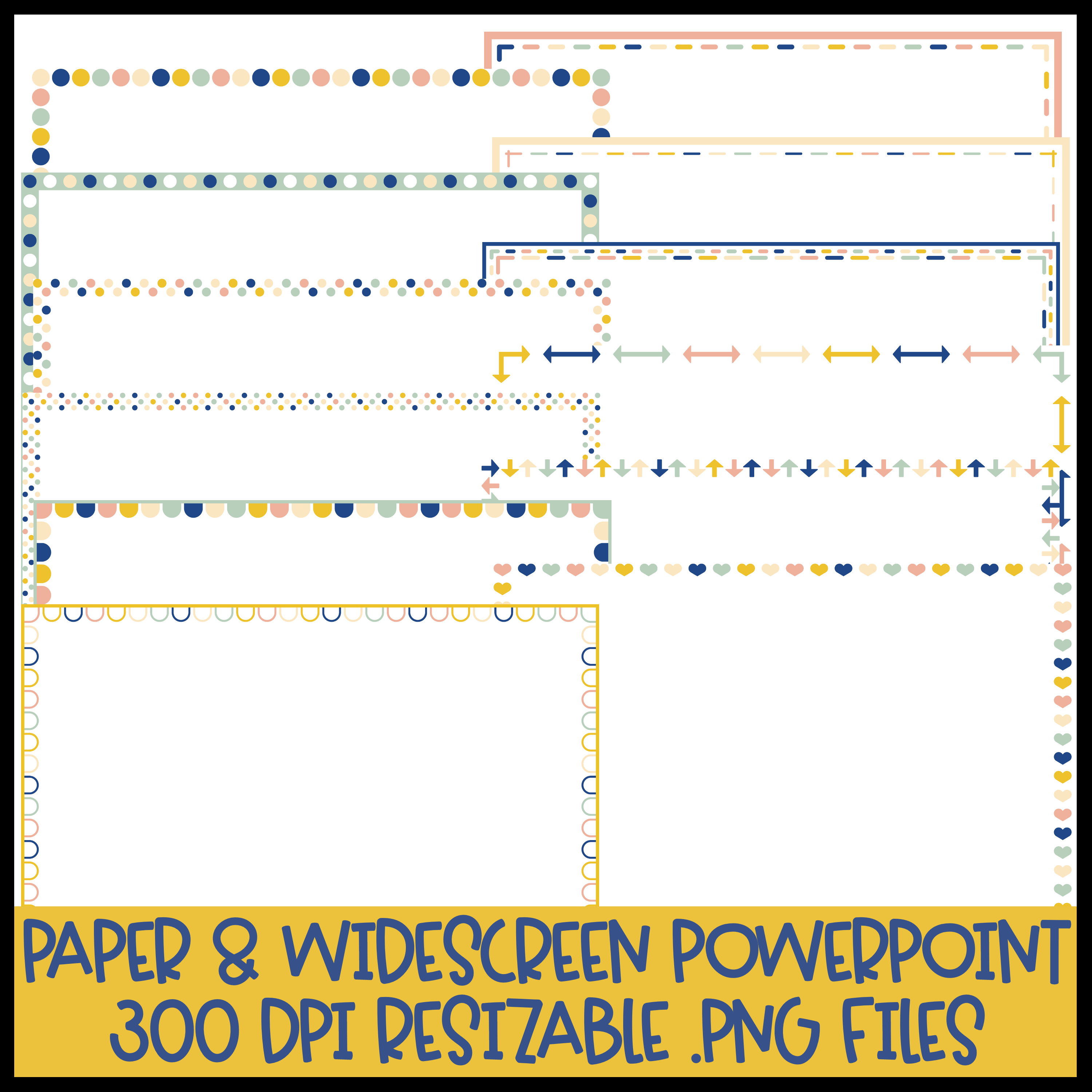 Color Page Borders Vol. 3 - Paper and PowerPoint Sizes - Classful