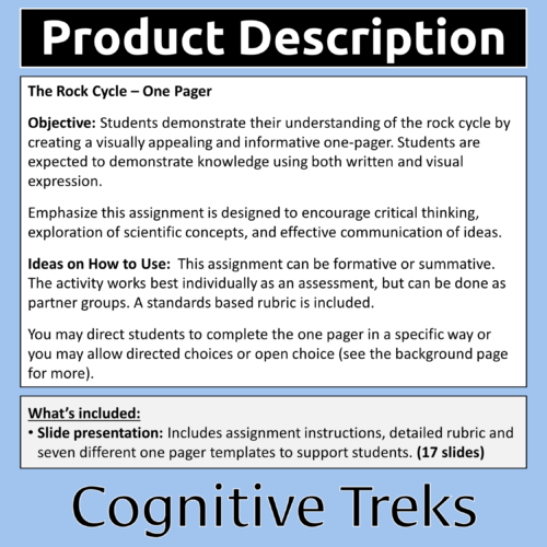 Rock Cycle One Pager | Types of Rocks | Geology and Earth Science ...