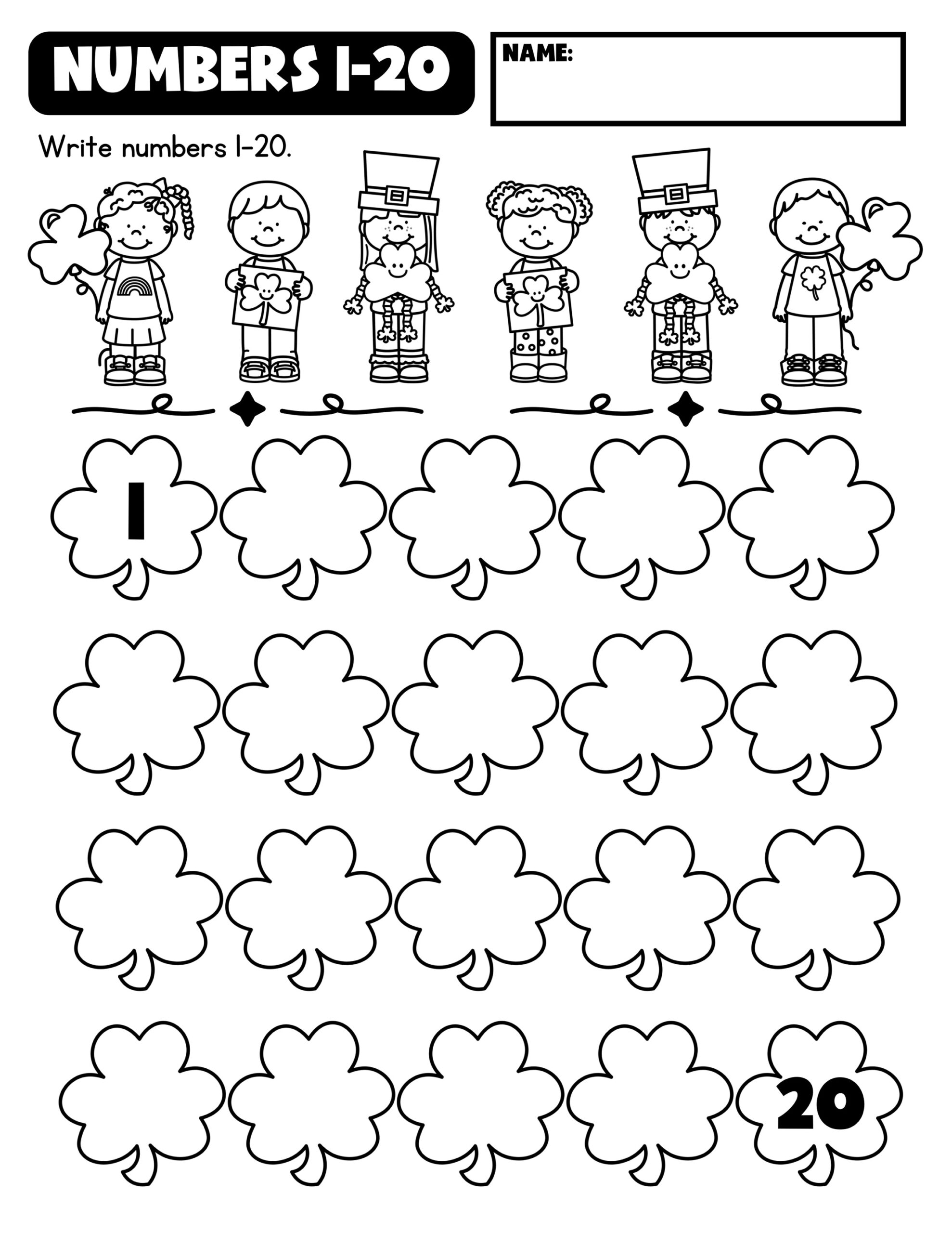 St. Patrick's Day Numbers to 10 Subitizing Worksheets + Writing Numbers ...