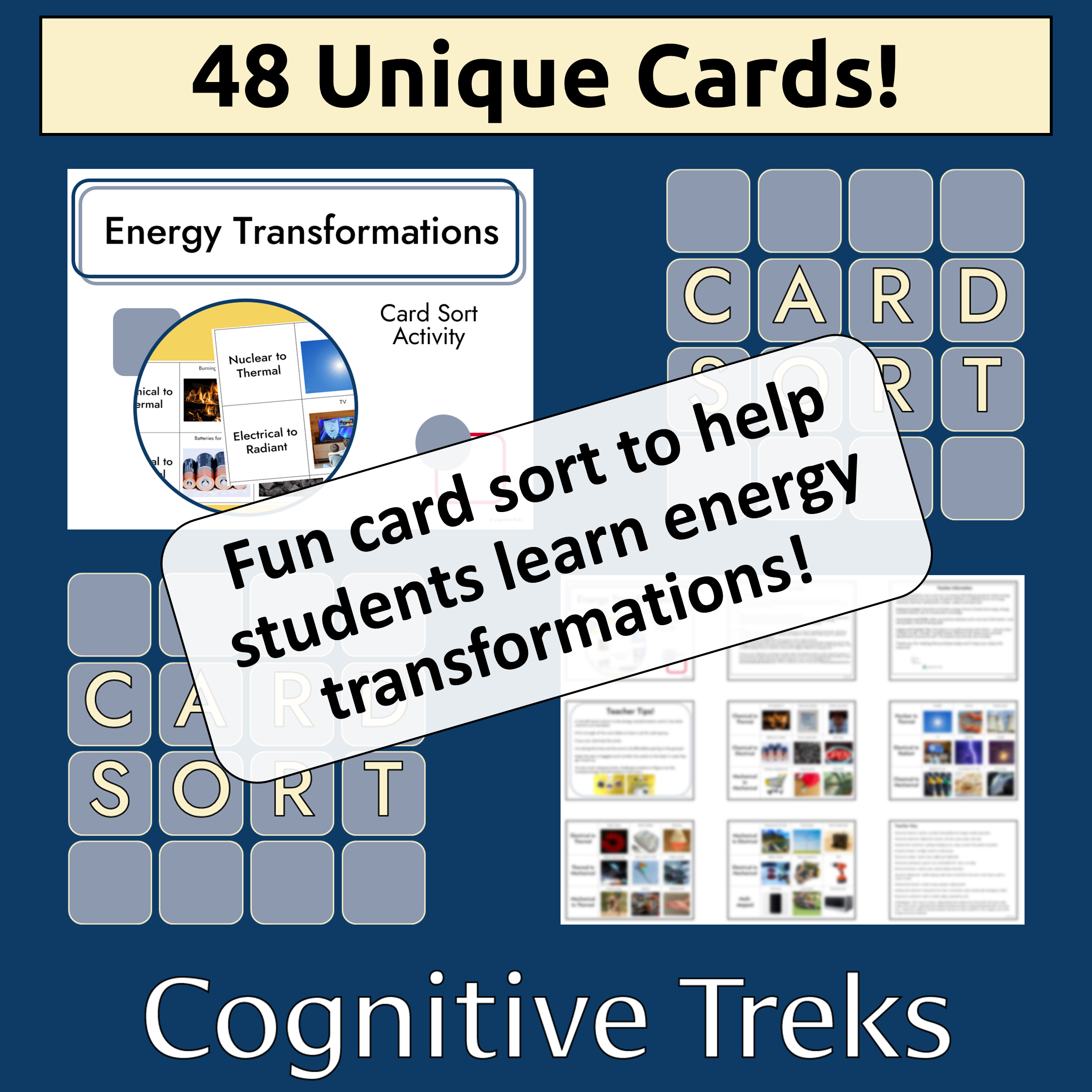 Energy Forms and Energy Transformation Card Sort Activity | Forms of ...