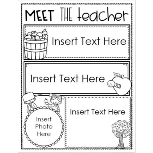 Meet the Teacher Editable Handout Back to School All About Me Apple ...
