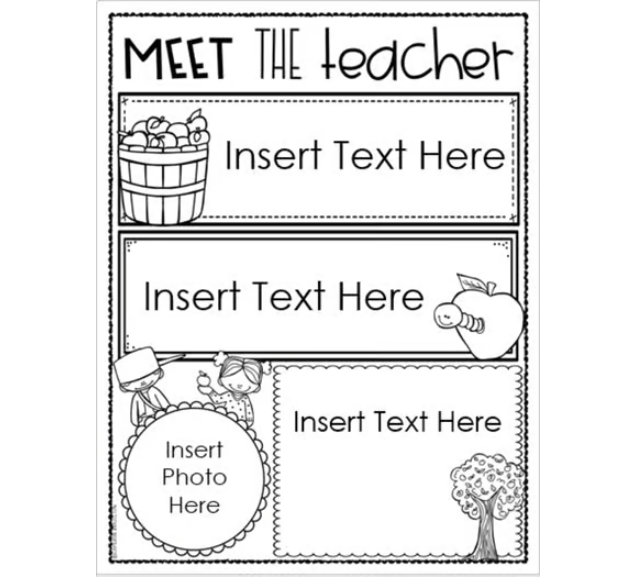 Meet the Teacher Editable Handout Back to School All About Me Apple ...