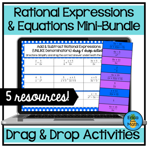 Rational Expressions & Equations Digital Activity Drag & Drop Mini ...