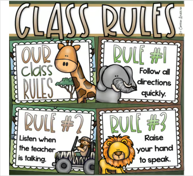 Classroom Rules Posters EDITABLE Back to School Jungle Safari Theme - Classful classroom-rules-posters-editable-back-to-school-jungle-safari-theme-classful