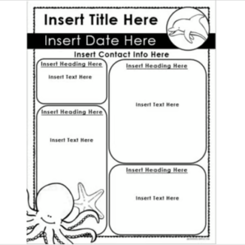 Weekly Classroom Newsletter Template Ocean Under the Sea Theme EDITABLE ...