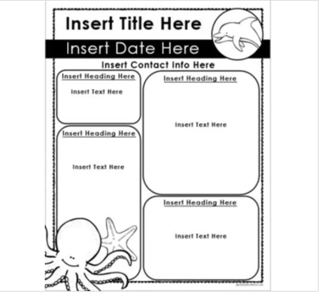 Weekly Classroom Newsletter Template Ocean Under the Sea Theme EDITABLE ...