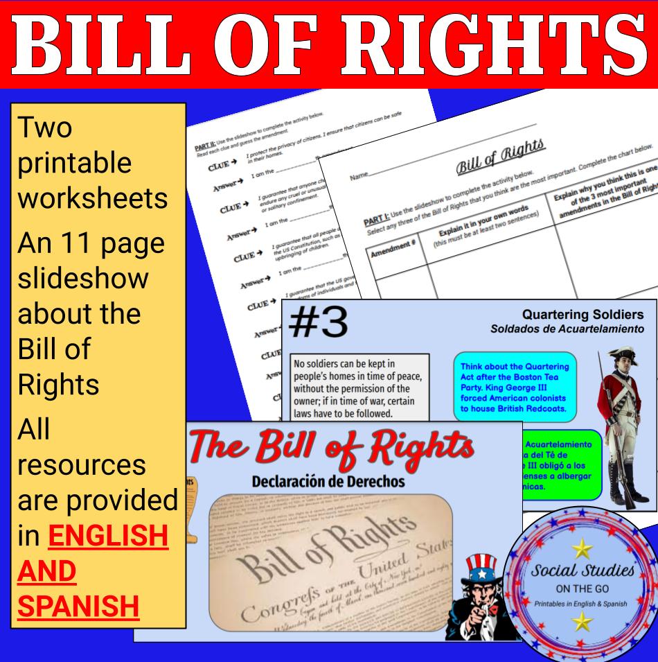 The Bill Of Rights Worksheets
