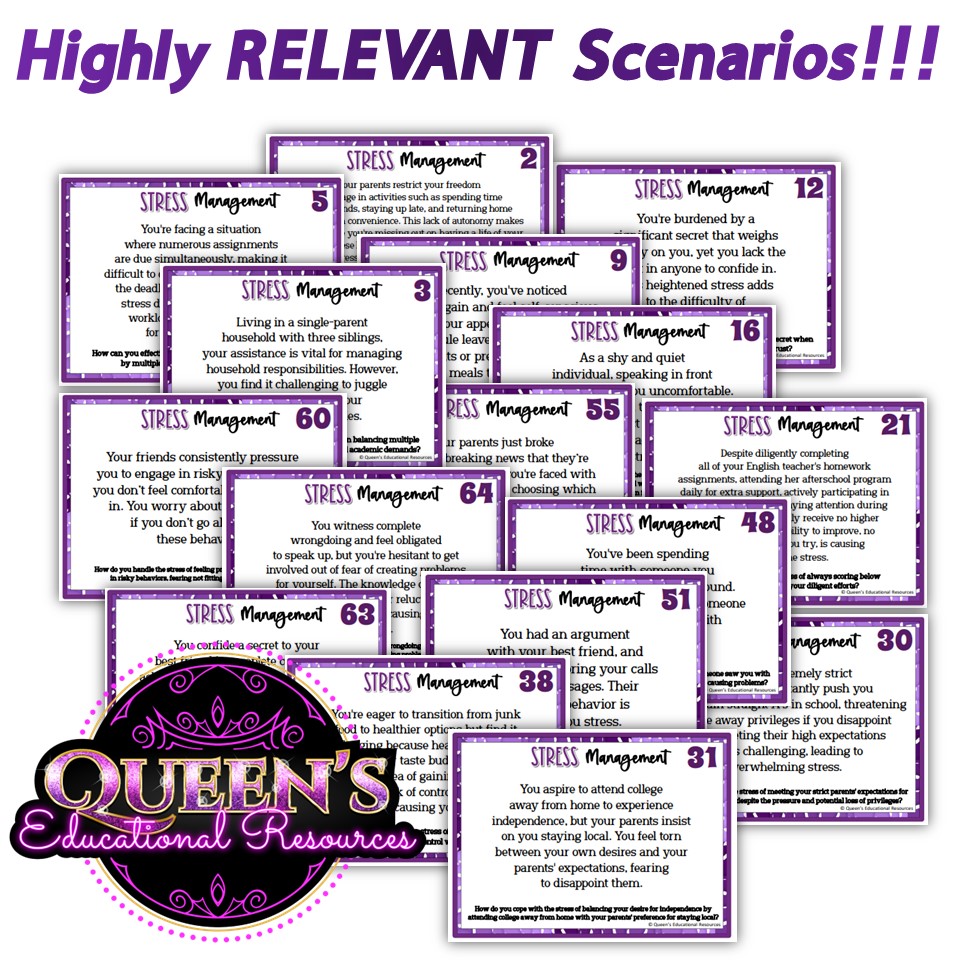Stress Management Scenarios | Coping Skills Scenarios | Stress ...