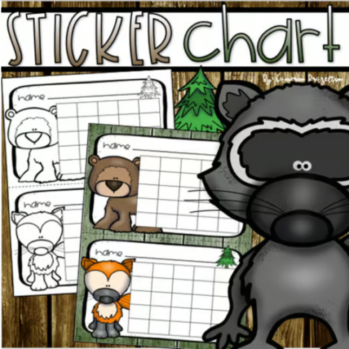 Positive Behavior Sticker Chart Reward Incentives Woodland Animals ...