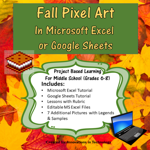 Fall Pixel Art in MS Excel or Google Sheets - Classful