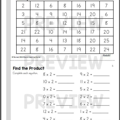 Multiplication Practice Booklets for Facts 2 through 12 - Classful