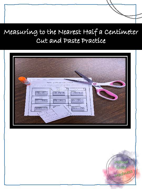 Measuring to the Nearest Half a CM - Cut & Paste Worksheet - Classful