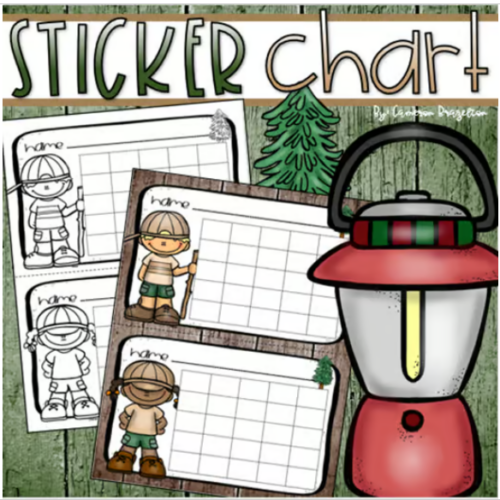 Positive Behavior Sticker Chart Reward Incentives Camping Camp Out ...