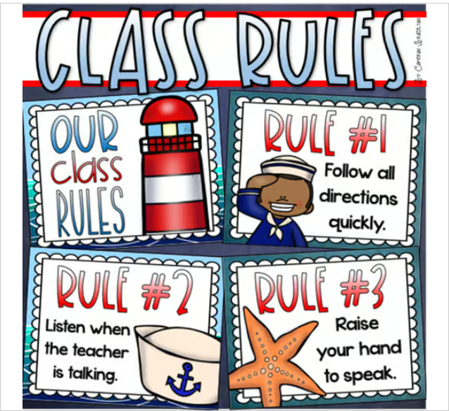Classroom Rules Posters EDITABLE Back to School Nautical Sailing Sea ...