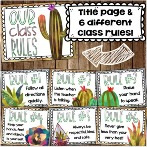 Classroom Rules Posters EDITABLE Back to School Rustic Farmhouse Chic ...