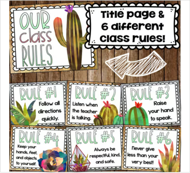 Classroom Rules Posters EDITABLE Back to School Rustic Farmhouse Chic ...