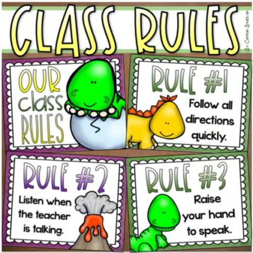 Classroom Rules Posters EDITABLE Back to School Dinosaur Dino Theme ...