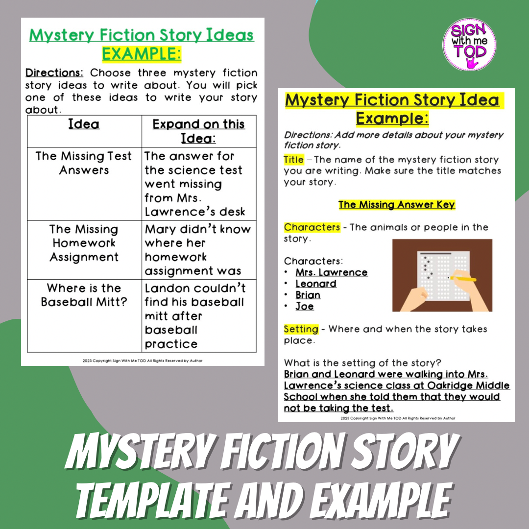 Writing a Mystery Fiction Story Example, Template, and Graphic ...