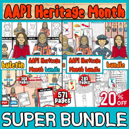 AAPI Heritage Month Super BUNDLE | Bulletin board&activities&coloring ...