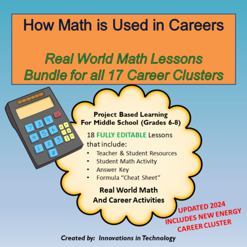 Real World Math Bundle - Math Activities for all 17 Career Clusters ...