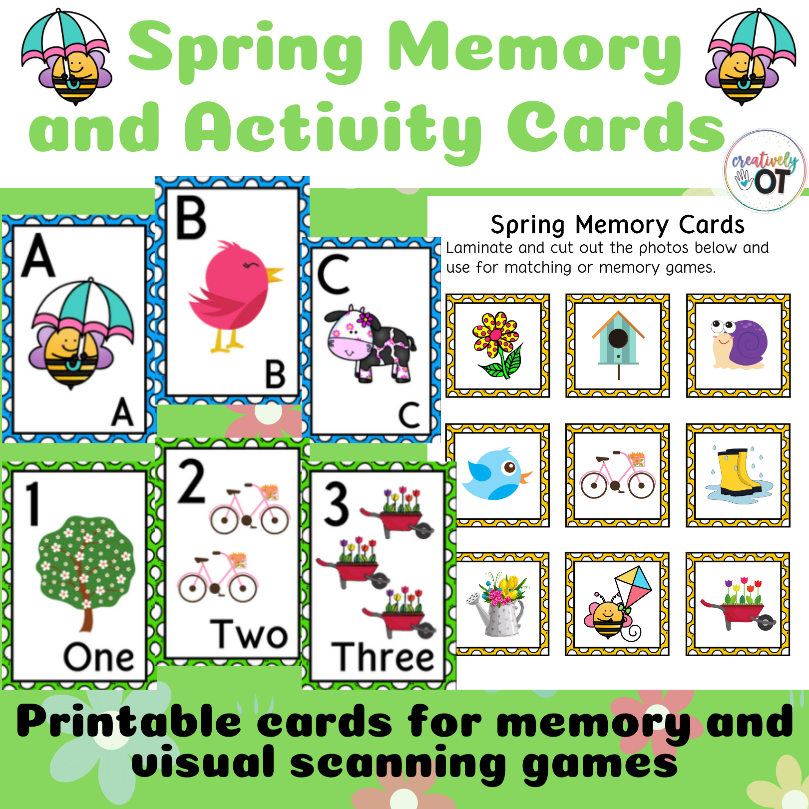 Spring Memory and Game Cards Printable